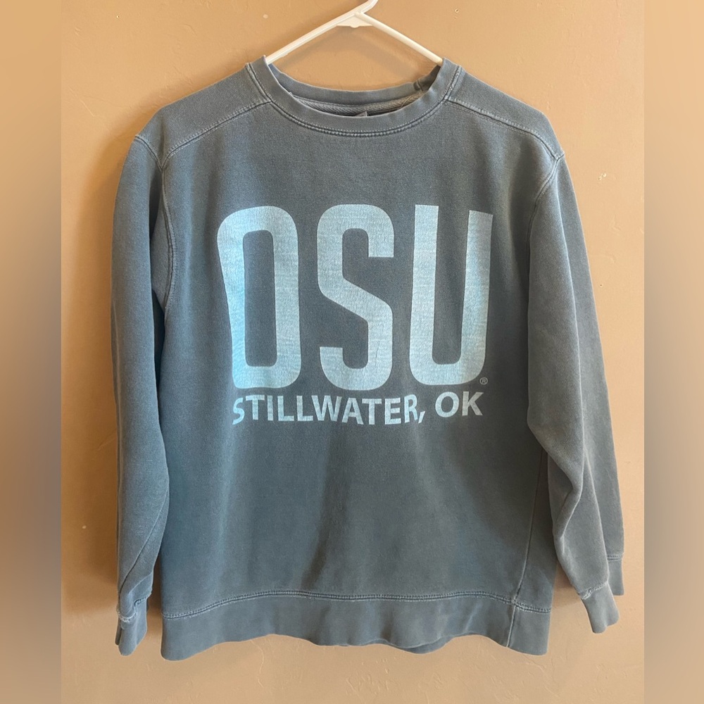 Comfort Colors OSU crewneck Unisex size small greenish blue cotton polyester